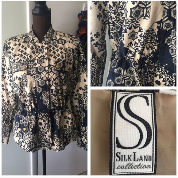 SilkLand Jackets & Blazers - Silkland lined jacket size M with waist tie